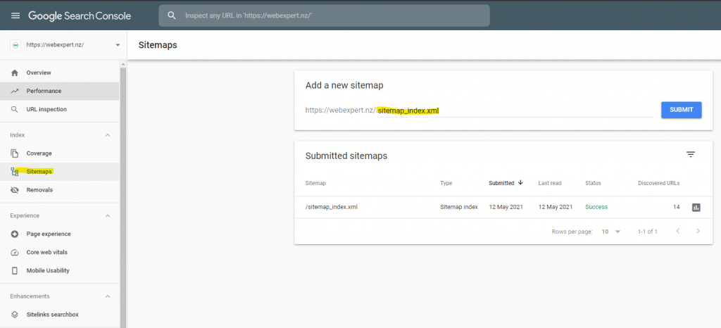 Add Sitemap to Google Search Console